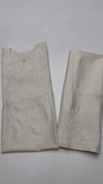 DYEABLE CHANDERI SILK CHIKANKARI CO-ORD SET