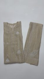 DYEABLE PURE & PREMIUM TISSUE CHIKANKARI CO-ORD SET