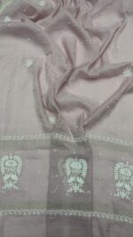 ONION PINK PURE & PREMIUM TISSUE CHIKANKARI ANARKALI & DUPATTA SET - Image 2