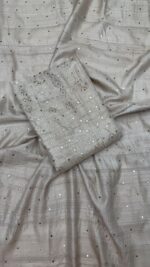 DYEABLE PURE & PREMIUM TUSSAR SILK MUKAISH ANARKALI & DUPATTA SET