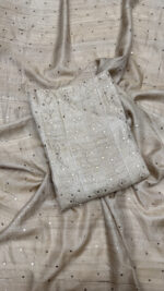 DYEABLE PURE & PREMIUM TUSSAR SILK MUKAISH ANARKALI & DUPATTA SET