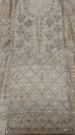 DYEABLE PURE & PREMIUM TUSSAR SILK MUKAISH ANARKALI & DUPATTA SET - Image 3