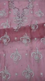 PINK PURE & PREMIUM ORGANZA CHIKANKARI KURTA & DUPATTA SET - Image 5
