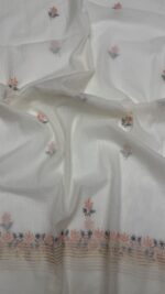 Dyeable Chanderi Silk Chikankari Mukaish Kurta Dupatta Fabric Set - Image 2