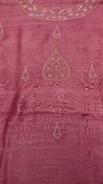 PINK PURE & PREMIUM MONGA SILK CHIKANKARI MEN'S KURTA FABRIC - Image 5