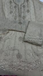 DYEABLE PURE & PREMIUM TISSUE MUKAISH ANARKALI & DUPATTA SET - Image 6