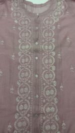 ONION PINK PURE & PREMIUM TISSUE CHIKANKARI CO-ORD SET - Image 2