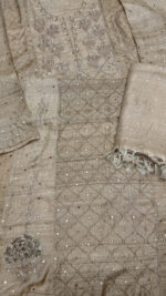DYEABLE PURE & PREMIUM TUSSAR SILK MUKAISH ANARKALI & DUPATTA SET - Image 7