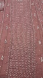 SALMON PINK PURE & PREMIUM TISSUE CHIKANKARI A-LINE ANARKALI & DUPATTA SET - Image 6