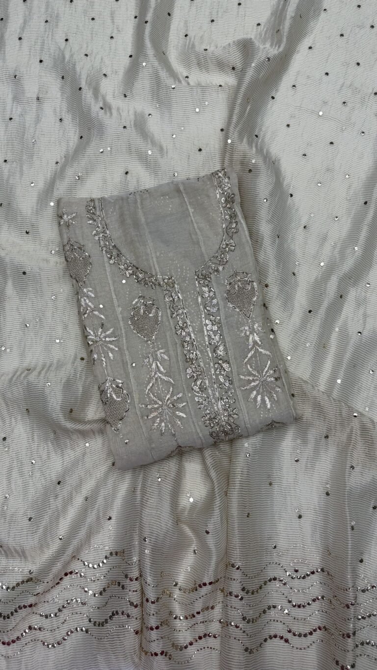 tissue mukaish anarkali set