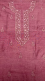 PINK PURE & PREMIUM MONGA SILK CHIKANKARI MEN'S KURTA FABRIC - Image 2