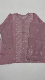 ONION PINK PURE & PREMIUM TISSUE CHIKANKARI CO-ORD SET - Image 4