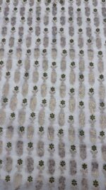 Dyeable Chanderi Silk Chikankari Mukaish Kurta Dupatta Fabric Set - Image 5