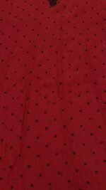 RED & BLACK CHANDERI MUL CHIKANKARI ANARKALI & DUPATTA SET - Image 5