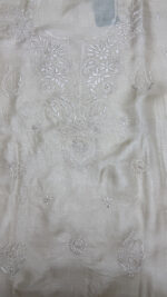 DYEABLE PURE & PREMIUM TUSSAR SILK CHIKANKARI KURTA & DUPATTA SET - Image 3