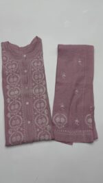 ONION PINK PURE & PREMIUM TISSUE CHIKANKARI CO-ORD SET