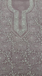MAUVE PURE & PREMIUM GEORGETTE CHIKANKARI KURTA & DUPATTA SET - Image 3