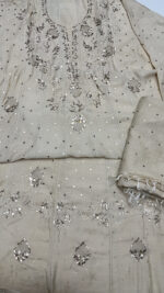 DYEABLE PURE & PREMIUM MONGA SILK MUKAISH ANARKALI & DUPATTA SET - Image 6