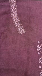 MAROON PURE & PREMIUM MONGA SILK CHIKANKARI MEN'S KURTA FABRIC - Image 7