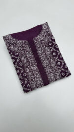 AUBERGINE PURE & PREMIUM MONGA SILK CHIKANKARI CHIKANKARI MEN'S KURTA FABRIC