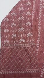 ROSEGOLD PINK PURE & PREMIUM TISSUE CHIKANKARI ANARKALI & DUPATTA SET - Image 4