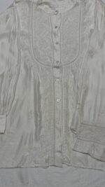 DYEABLE CHANDERI MAHESHWARI CHIKANKARI CO-ORD SET - Image 4