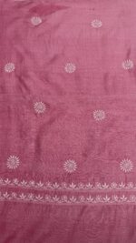 PINK PURE & PREMIUM MONGA SILK CHIKANAKRI KURTA & DUPATTA SET - Image 7