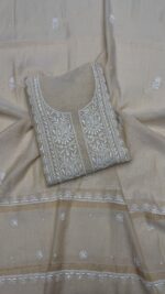 DYEABLE PURE & PREMIUM TISSUE CHIKANKARI KURTA & DUPATTA SET