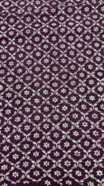 AUBERGINE PURE & PREMIUM MONGA SILK CHIKANKARI CHIKANKARI MEN'S KURTA FABRIC - Image 4