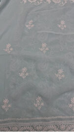 BABY BLUE PURE & PREMIUM GEORGETTE CHIKANKARI KURTA & DUPATTA SET - Image 7