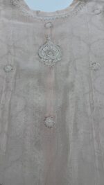 SOFT PINK CHANDERI MUL CHIKANKARI & MUKAISH CO-ORD SET - Image 5