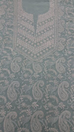 BABY BLUE PURE & PREMIUM GEORGETTE CHIKANKARI KURTA & DUPATTA SET - Image 3