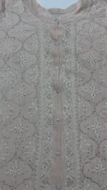SOFT PINK CHANDERI MUL CHIKANKARI & MUKAISH CO-ORD SET - Image 2