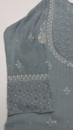ICY BLUE PURE & PREMIUM TISSUE CHIKANKARI CO-ORD SET - Image 3