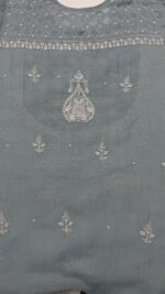 ICY BLUE PURE & PREMIUM TISSUE CHIKANKARI CO-ORD SET - Image 5