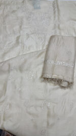 DYEABLE PURE & PREMIUM TUSSAR SILK CHIKANKARI KURTA & DUPATTA SET - Image 4
