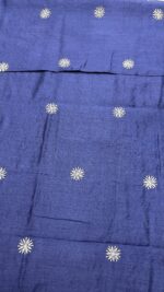 ROYAL BLUE PURE & PREMIUM MONGA SILK CHIKANKARI KURTA & DUPATTA SET - Image 7