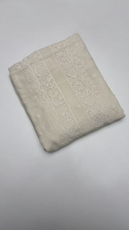 DYEABLE PURE & PREMIUM GEORGETTE CHIKANKARI MEN'S KURTA FABRIC