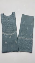 ICY BLUE PURE & PREMIUM TISSUE CHIKANKARI CO-ORD SET