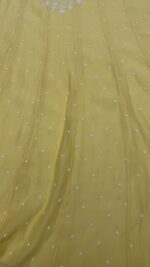 YELLOW CHANDERI MUL CHIKANKARI ANARKALI & DUPATTA SET - Image 6
