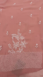 CORAL PURE & PREMIUM GEORGETTE CHIKANKARI KURTA & DUPATTA SET - Image 7