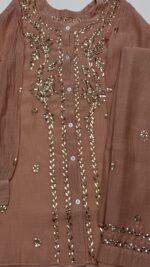 RUST BROWN CHANDERI MUL MUKAISH CO-ORD SET - Image 4