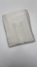 DYEABLE CHANDERI SILK CHIKANKARI & MUKAISH MEN'S KURTA FABRIC