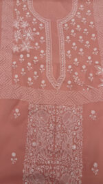 CORAL PURE & PREMIUM GEORGETTE CHIKANKARI KURTA & DUPATTA SET - Image 3