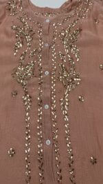 RUST BROWN CHANDERI MUL MUKAISH CO-ORD SET - Image 2
