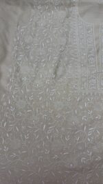 DYEABLE PURE & PREMIUM MONGA SILK CHIKANKARI KURTA & DUPATTA SET - Image 4