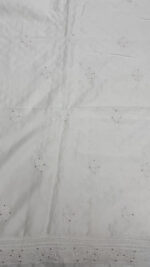 DYEABLE CHANDERI SILK CHIKANKARI & MUKAISH MEN'S KURTA FABRIC - Image 6