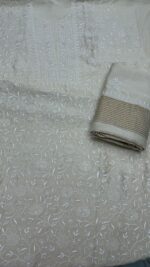 DYEABLE PURE & PREMIUM MONGA SILK CHIKANKARI KURTA & DUPATTA SET - Image 6