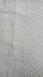 DYEABLE CHANDERI SILK CHIKANKARI & MUKAISH MEN'S KURTA FABRIC - Image 7