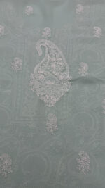 MINT GREEN PURE & PREMIUM GEORGETTE CHIKANKARI KURTA & DUPATTA SET - Image 5